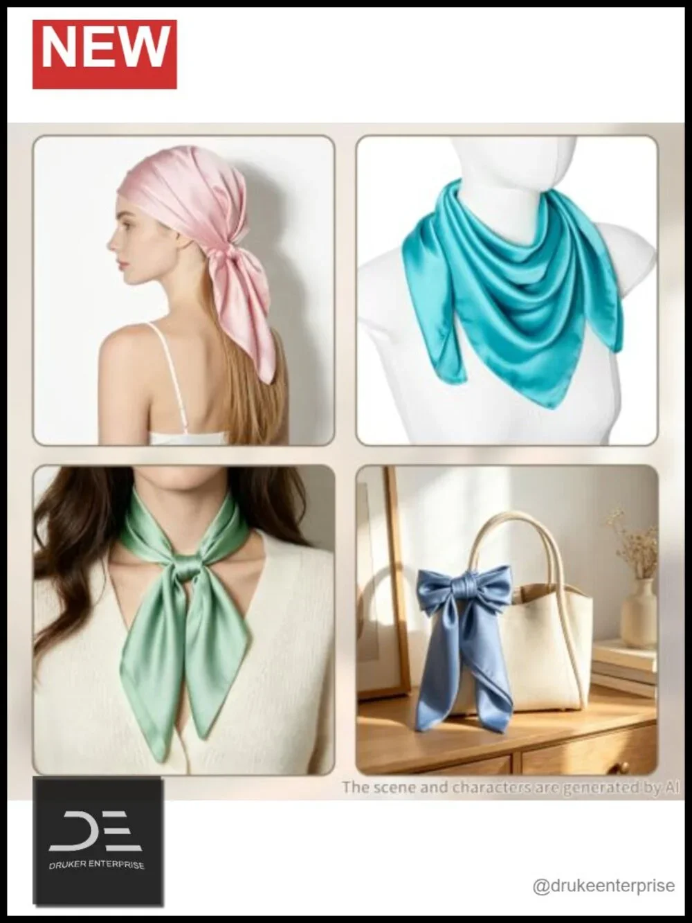 Soft Satin Square Scarf 27